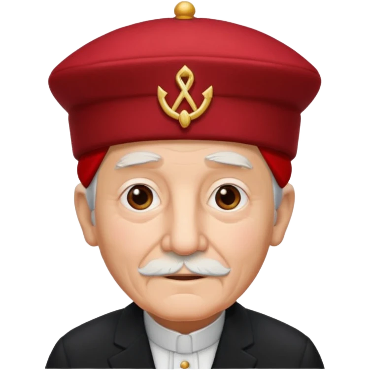 black suited old with fes hat emoji