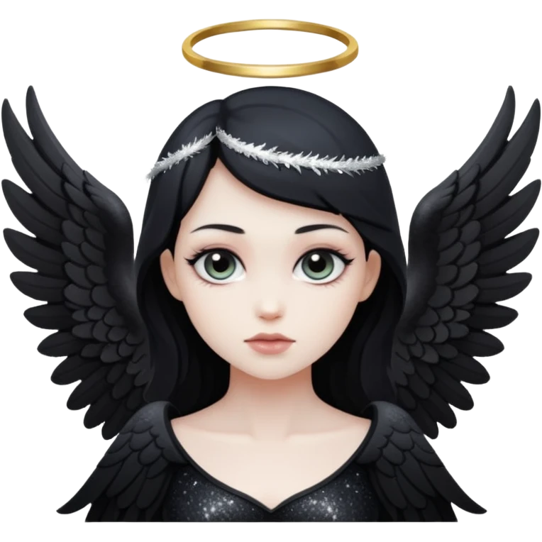 Glitter White Dark Angel emoji