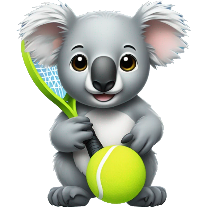 Koala with tennis ball and racket emoji