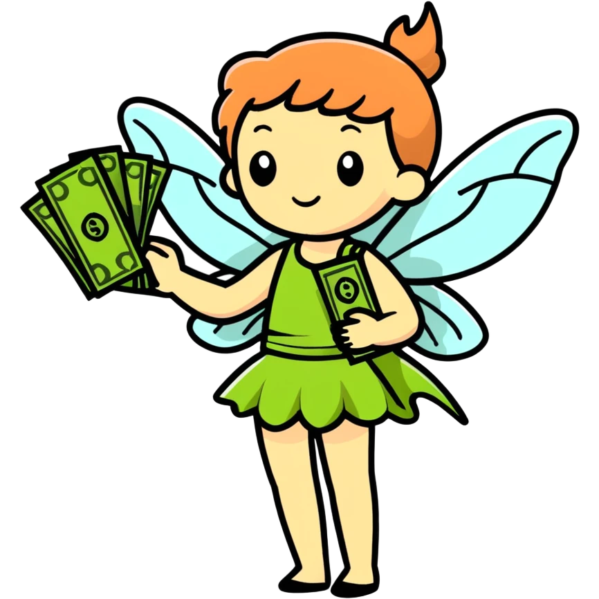 Un hada con dinero emoji
