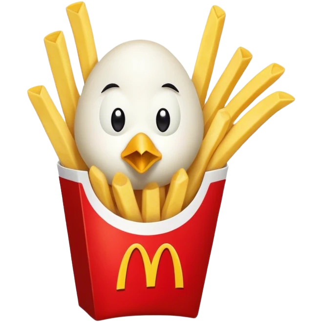 Bird eating McDonald's emoji