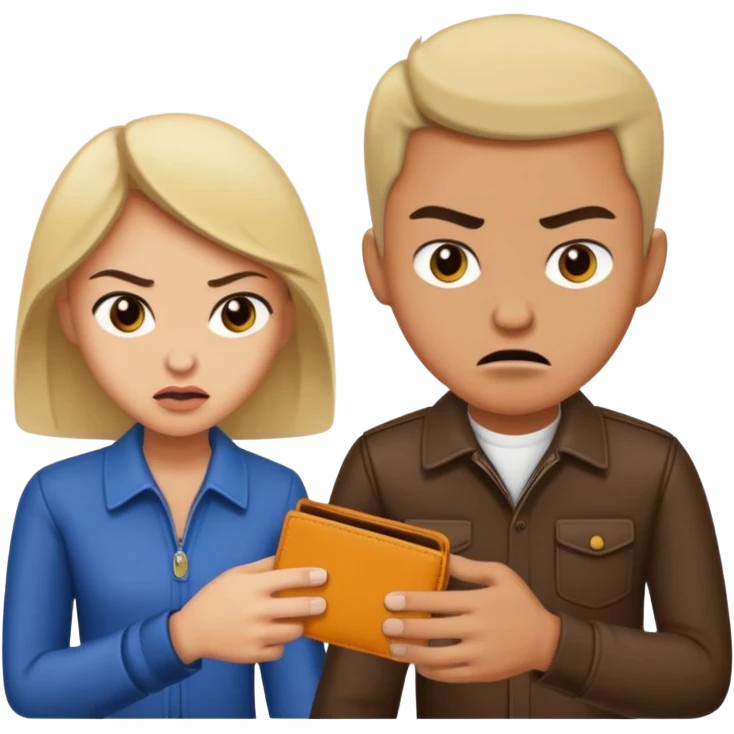 persona devolviendo billetera a otra persona una persona canela y otra persona blana, racista emoji