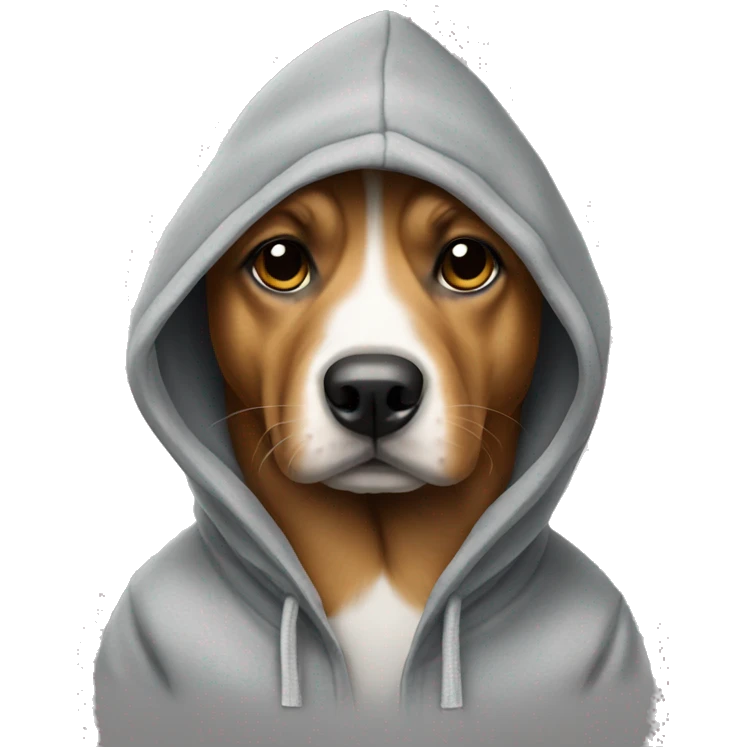 Dog wearing hoodie emoji