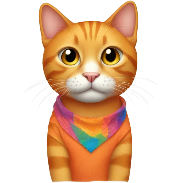 orange cat wearing shirt emoji