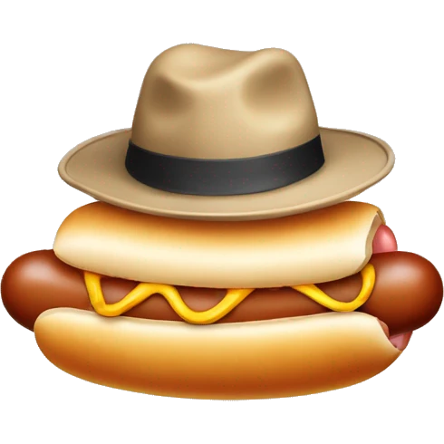 Hot dog wearing a hat emoji