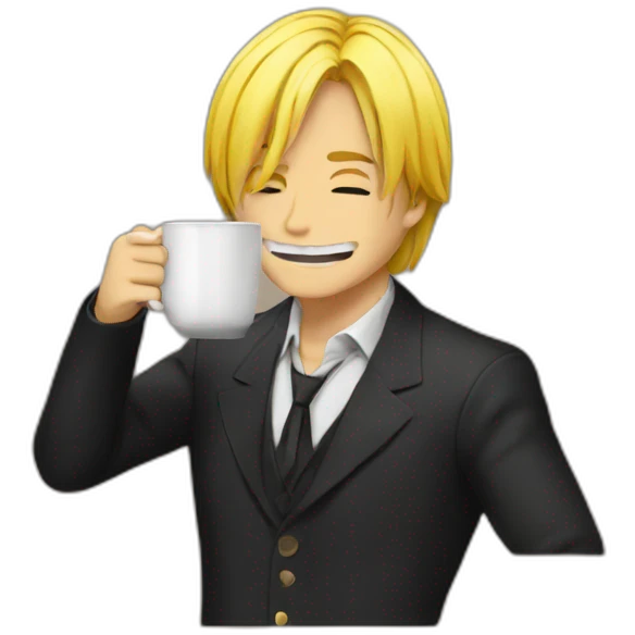 Sanji drink coffee emoji