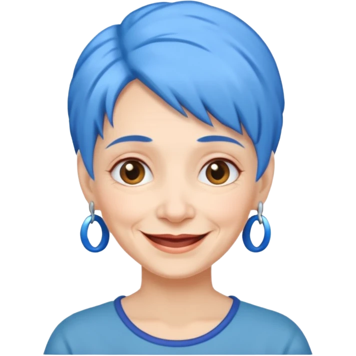 nlue hair old woman emoji