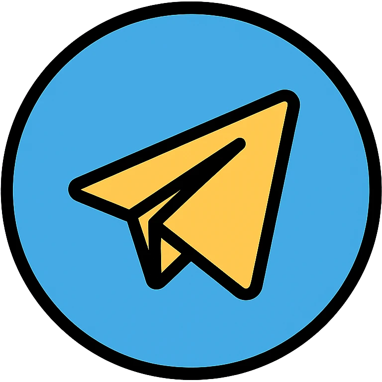 telegram logo icon in color outline style emoji