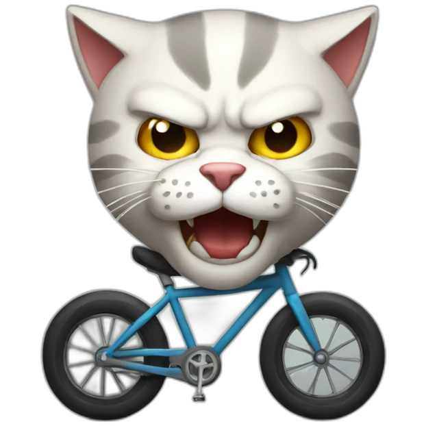 angry cat on cycle emoji