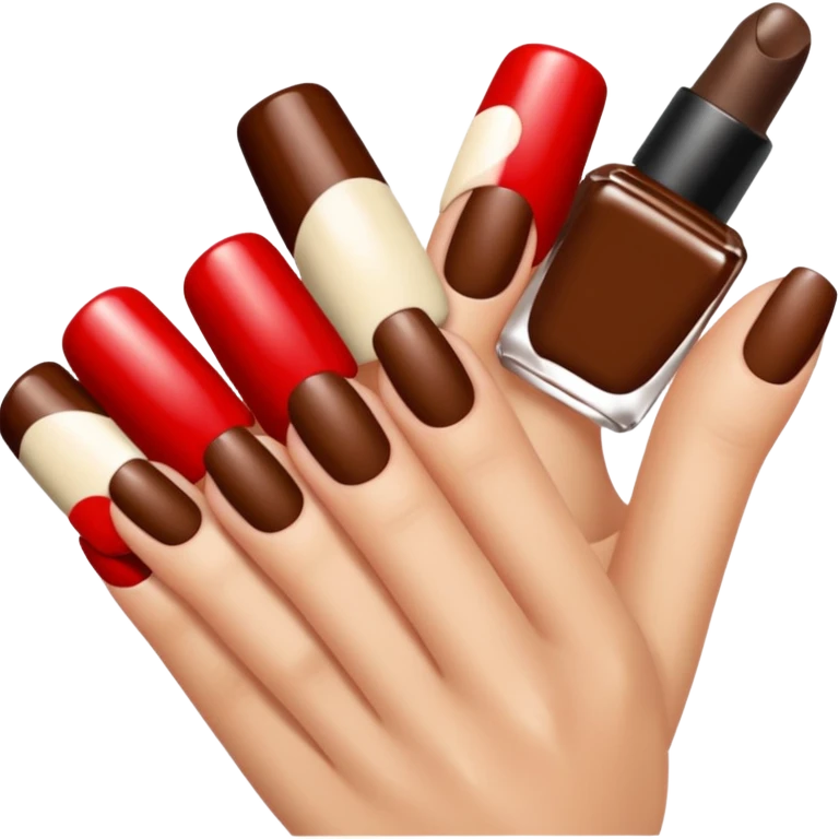 💅🏼 comme cet émoji, mais les ongles et le vernis en marron emoji