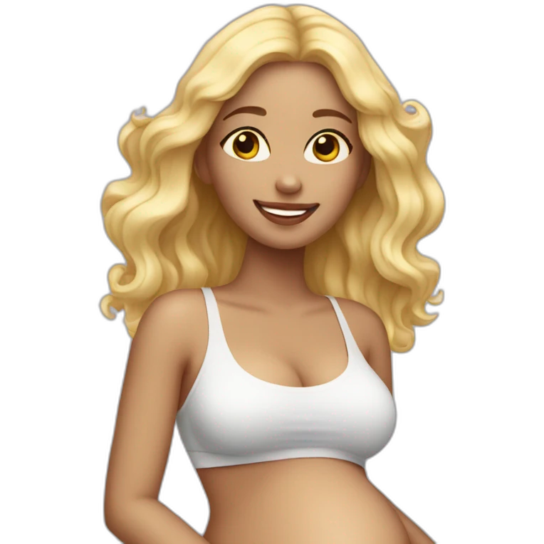 adorable pregnant blond full body women with beach-wave-hair emoji