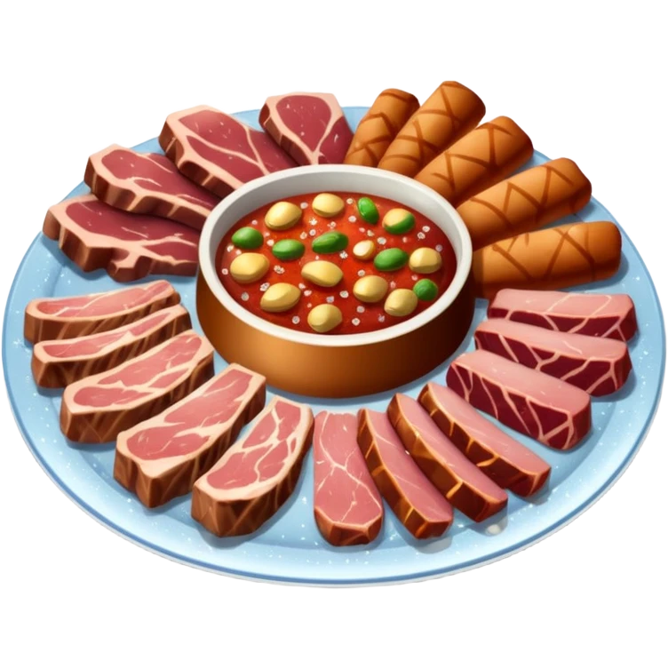 meat plate, with sparkles emoji
