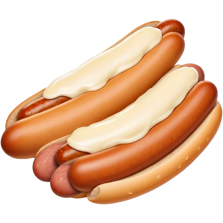 Une Saucisse seule avec  de la mayonnaise sur un côté PAS de pain emoji