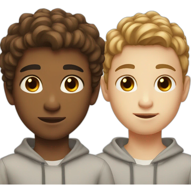 Boy with light brown hair and short 13 year old boy with brown eyes and white skin color emoji