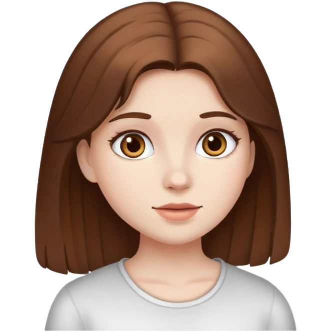 Girl with brown hair and white skin emoji