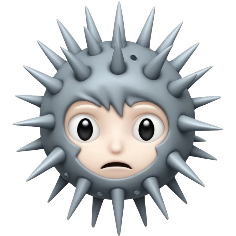  sad virus with many spike emoji