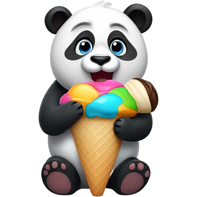 Panda eating ice cream emoji