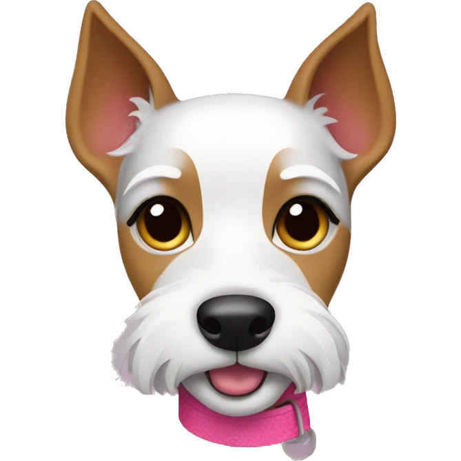  AI generated sticker of a mini fox terrier pink collar, inspired by the style of “Lady and the Tramp.” White outline around it emoji