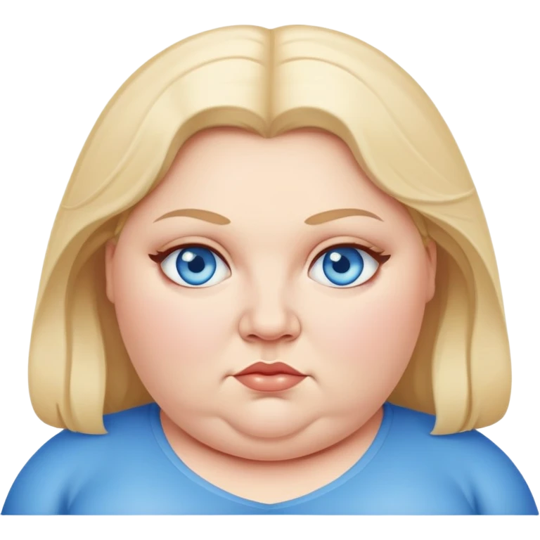 Obese white woman with blue eyes emoji