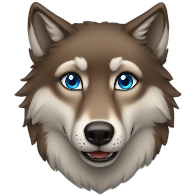 Brown female wolf blue eyes  emoji