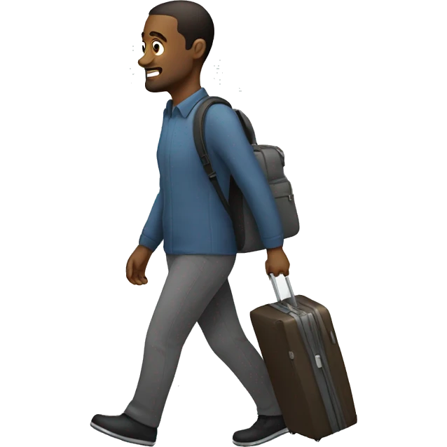 White man Walking with luggage emoji