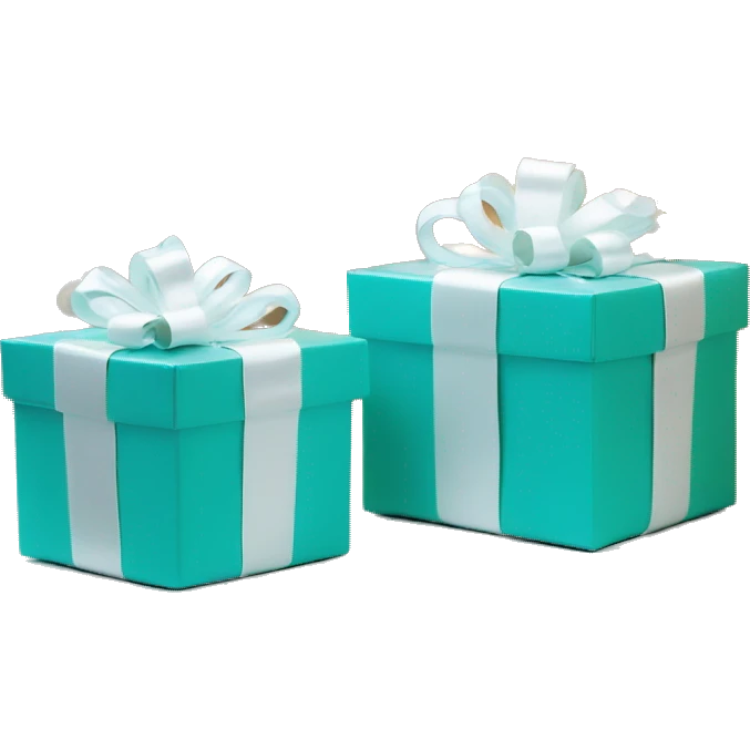 Tiffany blue Christmas gifts under a white Christmas tree  emoji