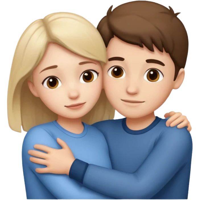 boy and girl hugging emoji