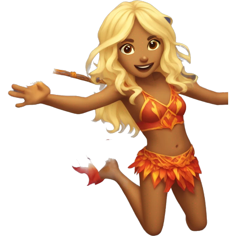 Fire dancing blonde faerie  emoji