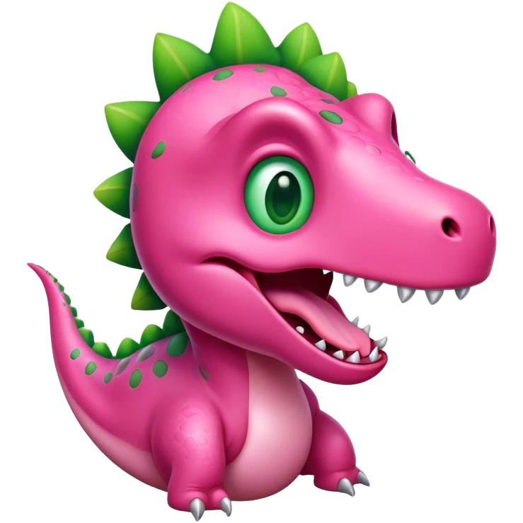 pink dinosaur sticking her tongue out emoji