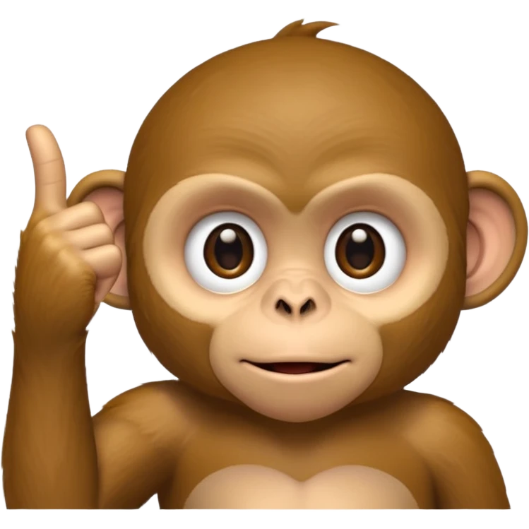 A monkey pointing is eyelid down with one finger emoji
