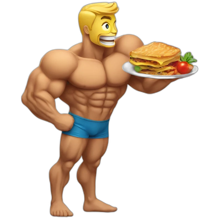 muscle and food emoji