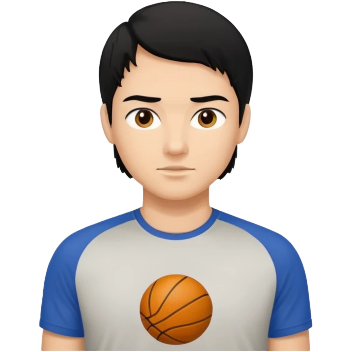 mach mir einen aus dem gym mit schwarzen haaren und sport tshirt emoji