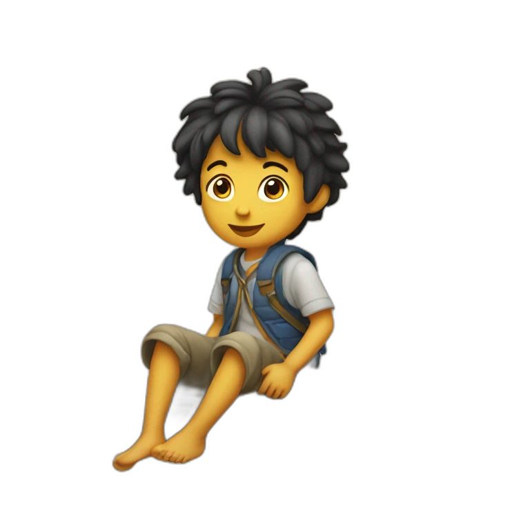 Enfant sur une autruche emoji