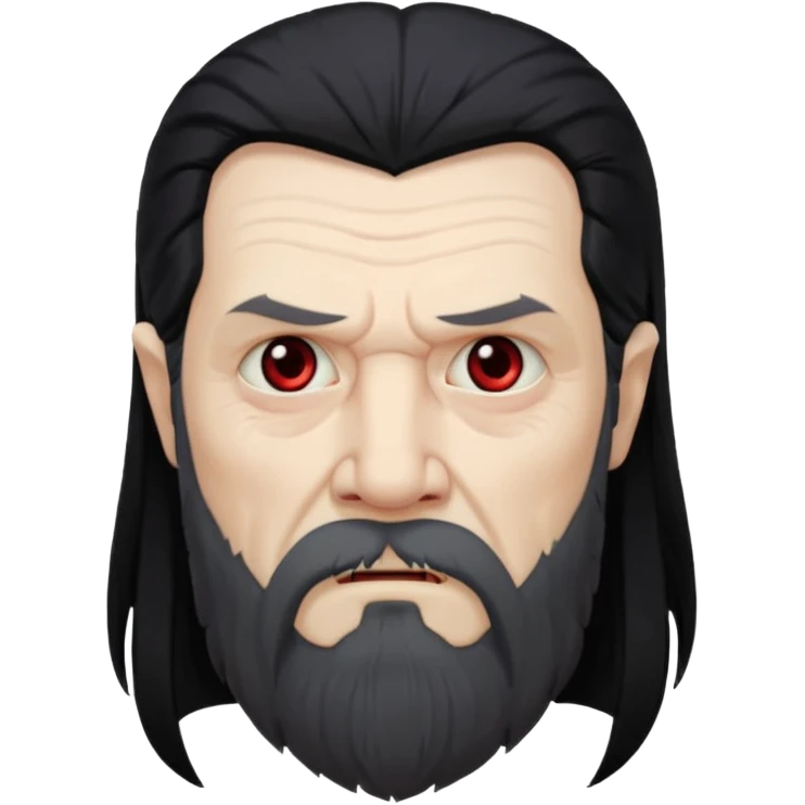 sad face vampire old man long hair with beard
 emoji