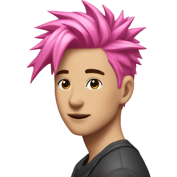 Gorpcore pink short spike hair male emoji