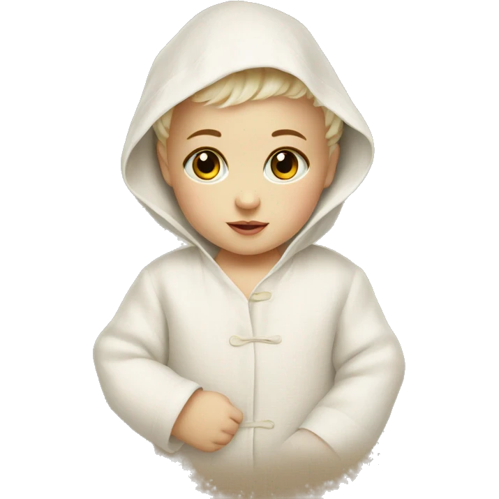 Beautiful white baby in a linen emoji