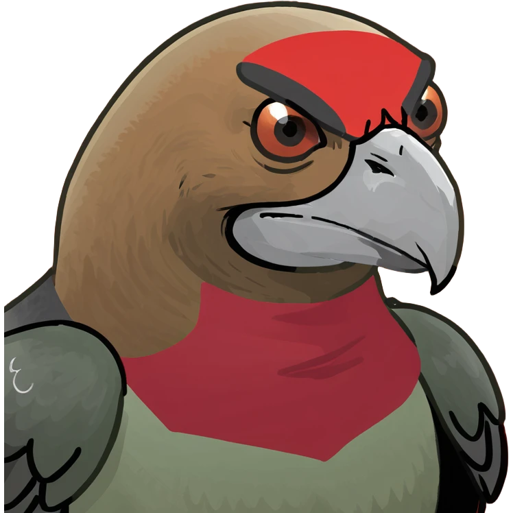 Vulture with red head imitating an eagle flying high emoji