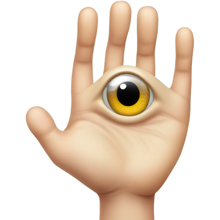 Hand with an eye in the palm emoji