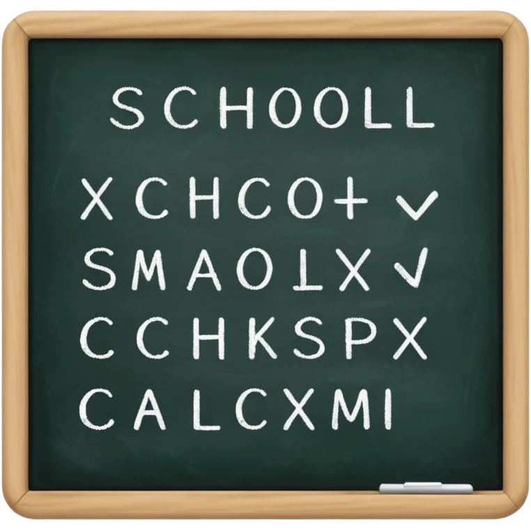 black board whith white words : school emoji