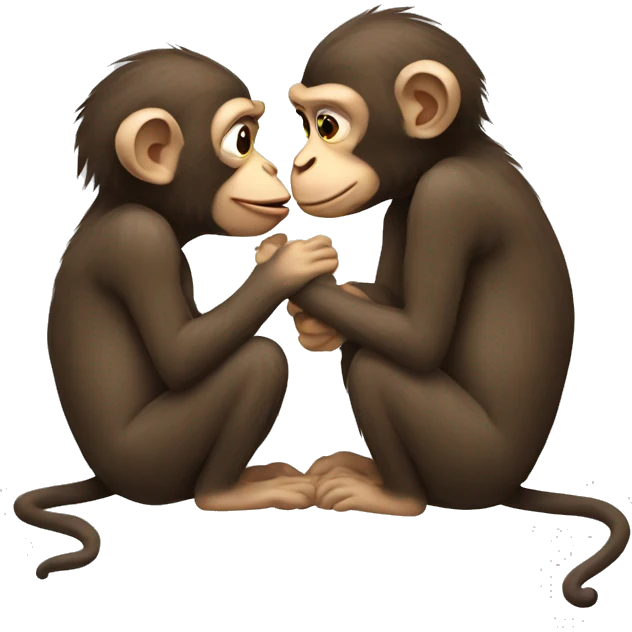 Monkeys in love emoji