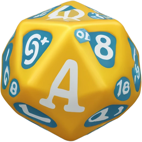 12 sided dodecahedron dice with numbers on all sides emoji