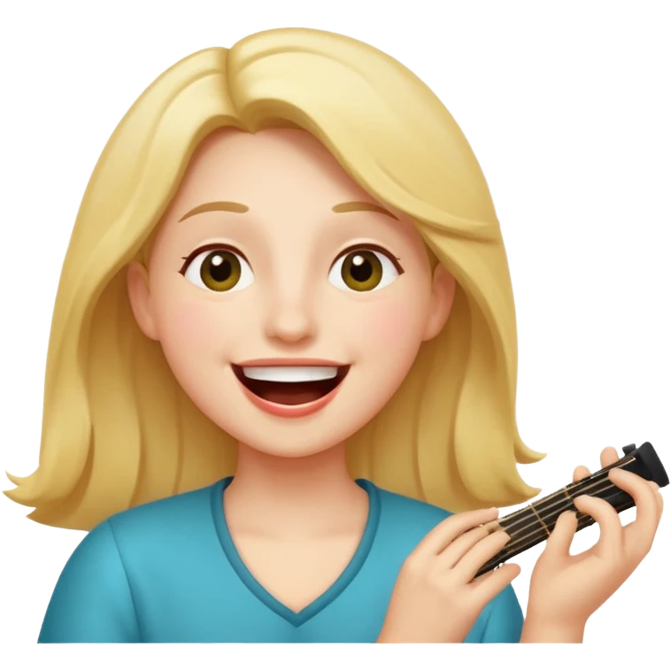 whimsical person joyfully singing larila with musical notes and big smile carefree silly mood emoji