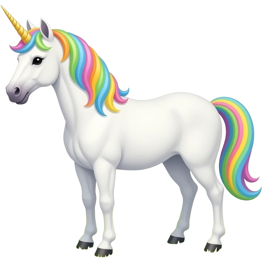 unicorn standing in a field of flowers emoji