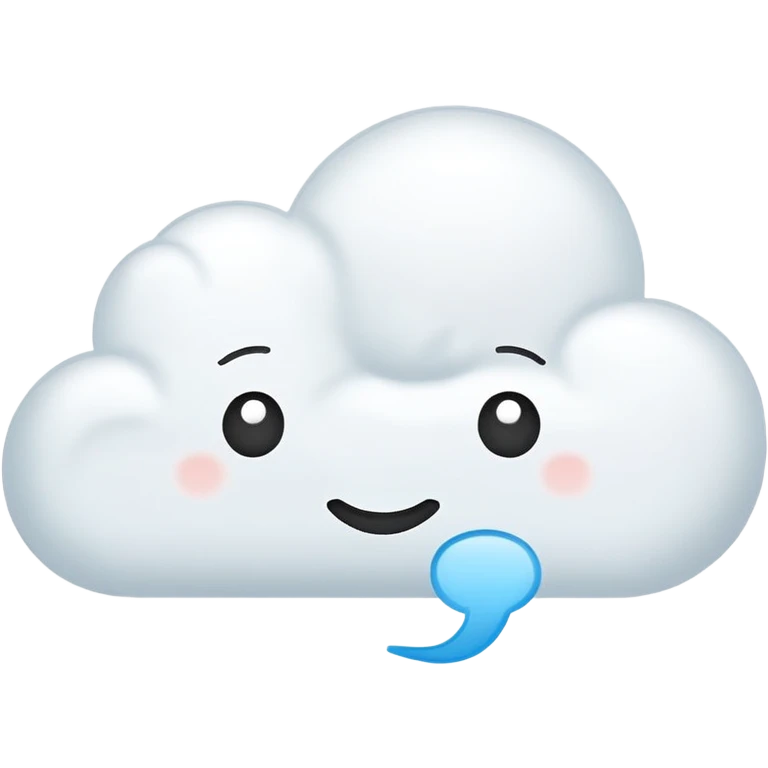 soft cloud shape thought bubble, empty, simple cartoon style emoji emoji