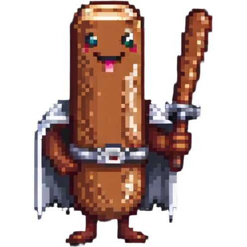 happy sausage character with a bat emoji