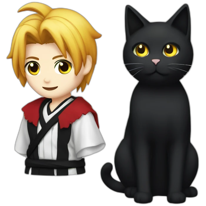 Ichigo Kurosaki with black cat emoji