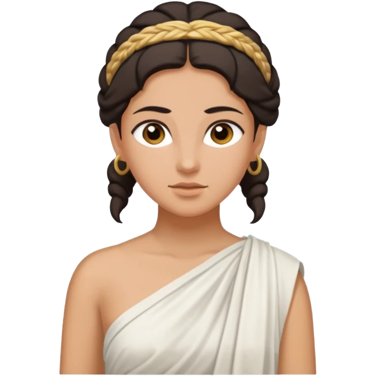 ancient greek woman with dark hair tied back emoji