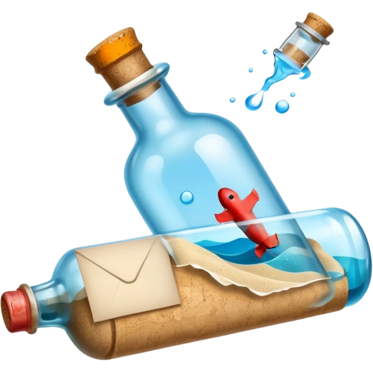 Message letter in Bottle emoji