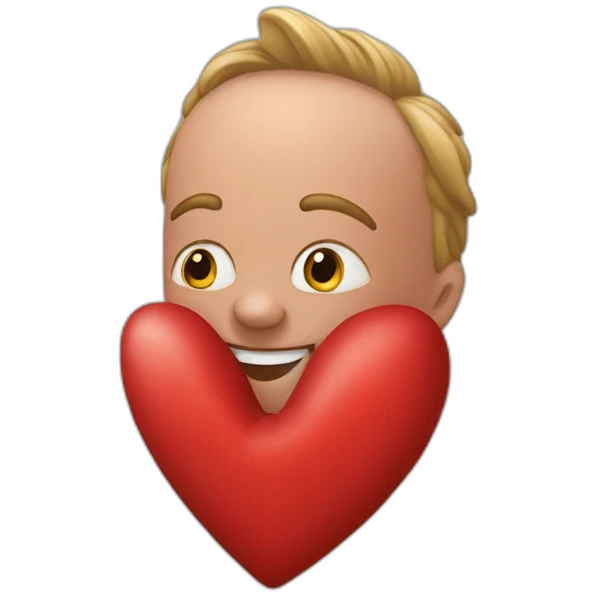 Doit d'honneur dans un coeur rouge emoji