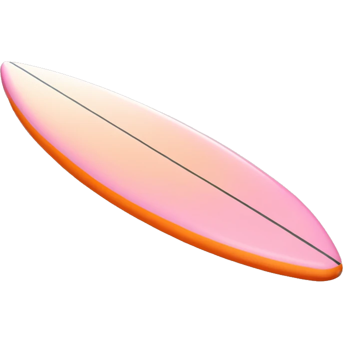 baby pink and orange surfboard by itself , no shadow emoji